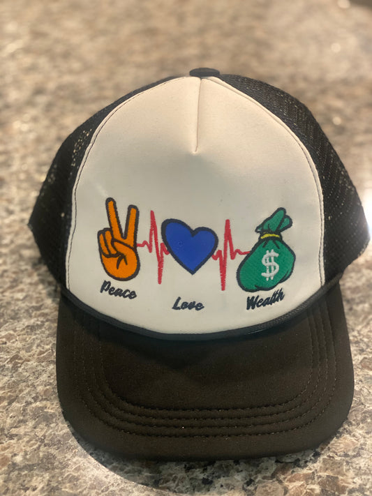 Peace Love & Wealth Trucker Hat